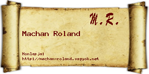 Machan Roland névjegykártya